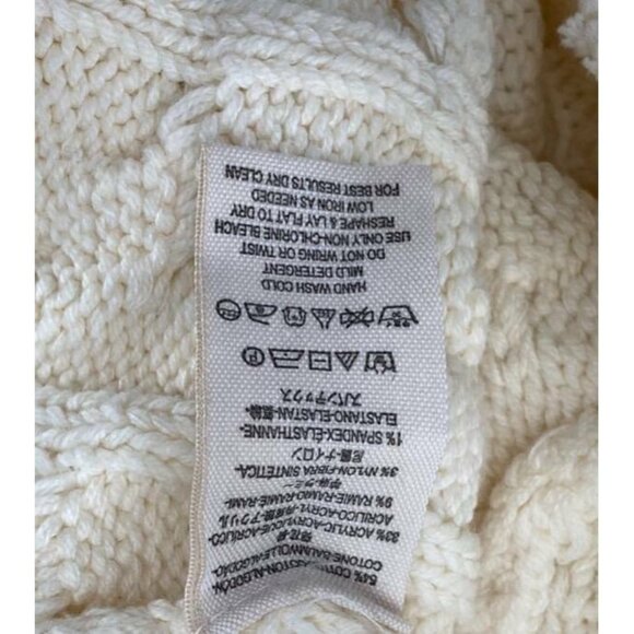 Free People Knit Sweater Size Small S Ivory Turtleneck Cable Long Sleeve New B54 - Picture 6 of 6